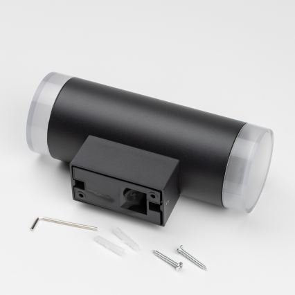 Brilagi - LED RGBW prigušivo vanjsko zidno svjetlo MATERA 2xGU10/6W/230V 3000K IP54 crno + daljinski upravljač