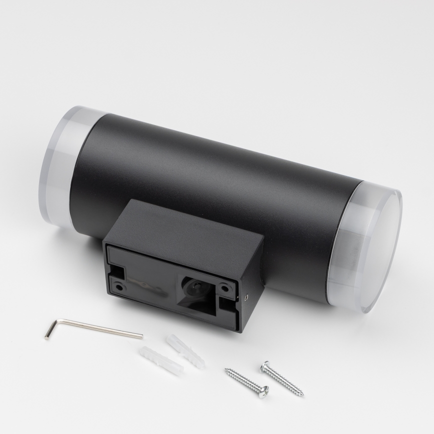 Brilagi - LED RGBW prigušivo vanjsko zidno svjetlo MATERA 2xGU10/6W/230V 3000K IP54 crno + daljinski upravljač