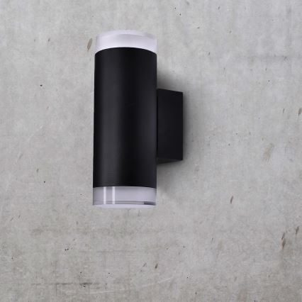 Brilagi - LED RGBW prigušivo vanjsko zidno svjetlo MATERA 2xGU10/6W/230V 3000K IP54 crno + daljinski upravljač