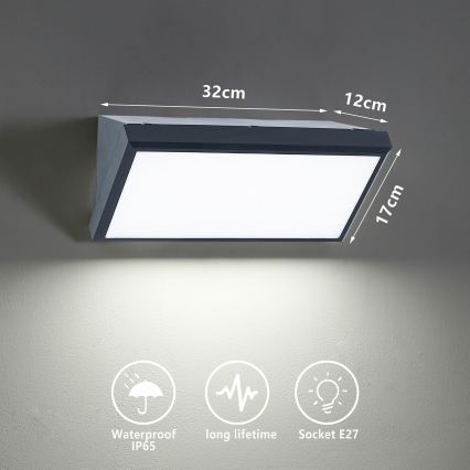 BRILAGI - LED RGBW prigušivo vanjsko zidno svjetlo TRIANGLE 1xE27/12W/230V 2700-6500K IP65 antracit