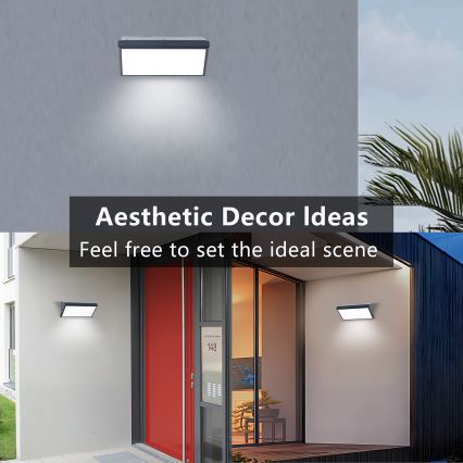 Brilagi - LED RGBW prigušivo vanjsko zidno svjetlo TRIANGLE 1xE27/15W/230V 2700-6500K IP65 antracit