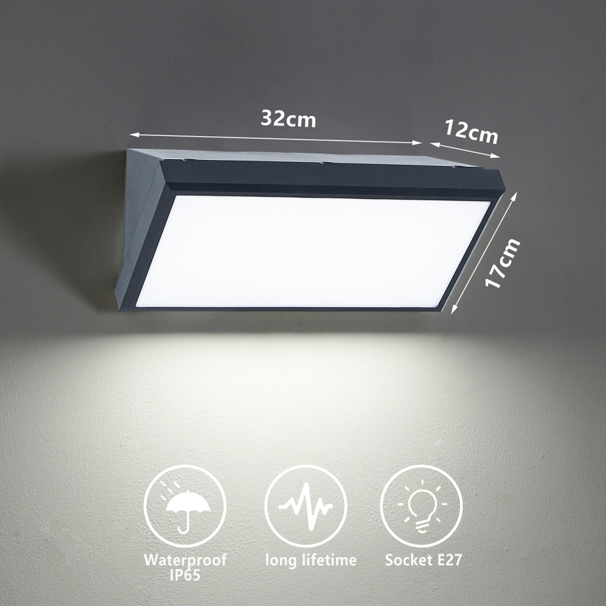 Brilagi - LED RGBW prigušivo vanjsko zidno svjetlo TRIANGLE 1xE27/15W/230V 2700-6500K IP65 antracit