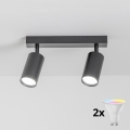 Brilagi - LED RGBW zatemnjivo točkasto svjetlo SELE 2xGU10/4,8W/230V 3000K crno + daljinski upravljač
