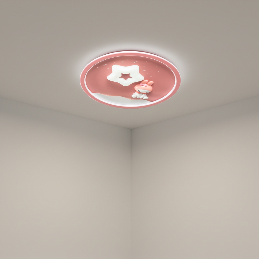 Brilagi - LED prigušivo dječje stropno svjetlo BUNNY LED/83W/230V 3000-6000K Ø 49 cm + daljinski upravljač