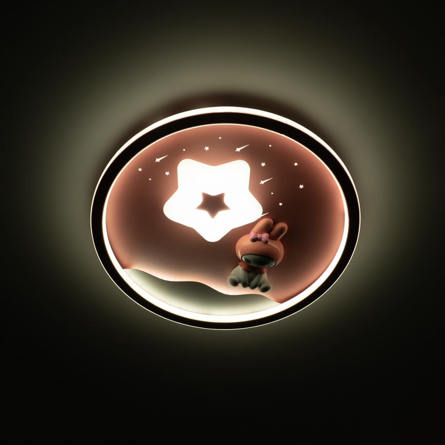 Brilagi - LED prigušivo dječje stropno svjetlo BUNNY LED/83W/230V 3000-6000K Ø 49 cm + daljinski upravljač