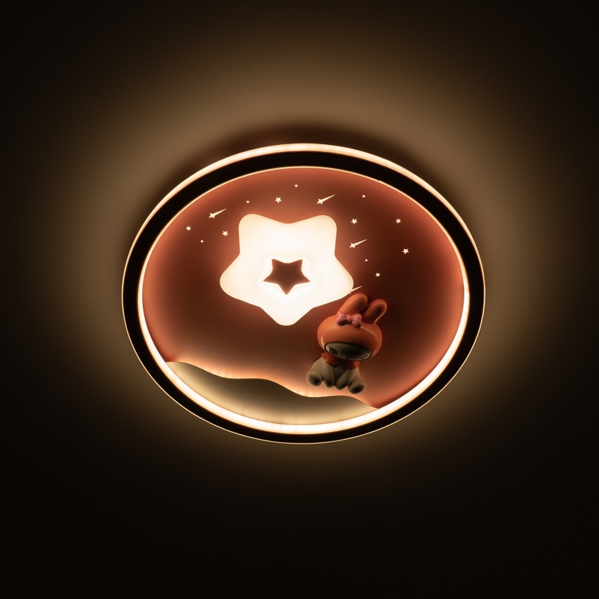 Brilagi - LED prigušivo dječje stropno svjetlo BUNNY LED/83W/230V 3000-6000K Ø 49 cm + daljinski upravljač