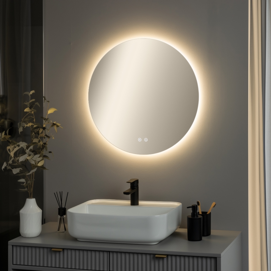 Brilagi - DEMI PRO LED grijano ogledalo za kupaonicu LED/20W/230V Ø 60 cm IP44 CRI 90 prigušivo + CCT