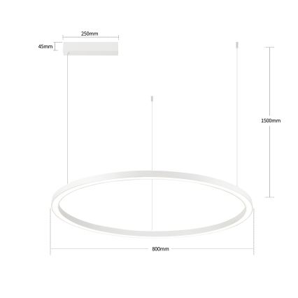Brilagi - LED luster PORTOFINO na sajli, s mogućnošću prigušivanja, LED/60W/230V 3000-6000K Ø 80 cm bijela + daljinski upravljač