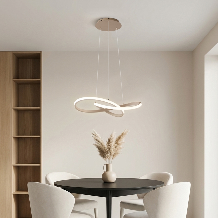 Brilagi - LED luster na sajli INFINITY, s mogućnošću prigušivanja, LED/55W/230V 3000-6000K 50x50 cm, bež + s daljinskim upravljačem