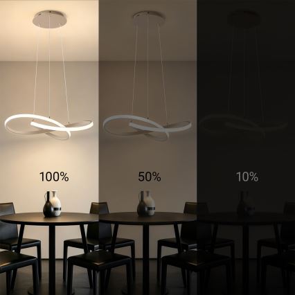 Brilagi - LED luster na sajli INFINITY, s mogućnošću prigušivanja, LED/55W/230V 3000-6000K 50x50 cm, bež + s daljinskim upravljačem