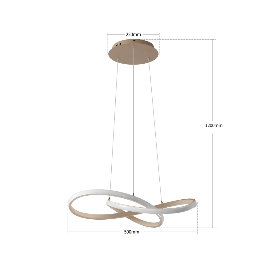 Brilagi - LED luster na sajli INFINITY, s mogućnošću prigušivanja, LED/55W/230V 3000-6000K 50x50 cm, bež + s daljinskim upravljačem