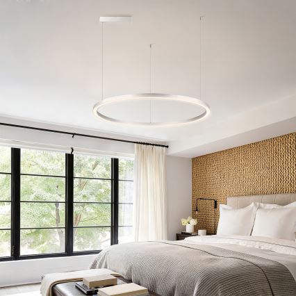 Brilagi - PORTOFINO LED luster na sajli s mogućnošću prigušivanja LED/60W/230V 3000-6000K Ø 80 cm srebrni + daljinski upravljač