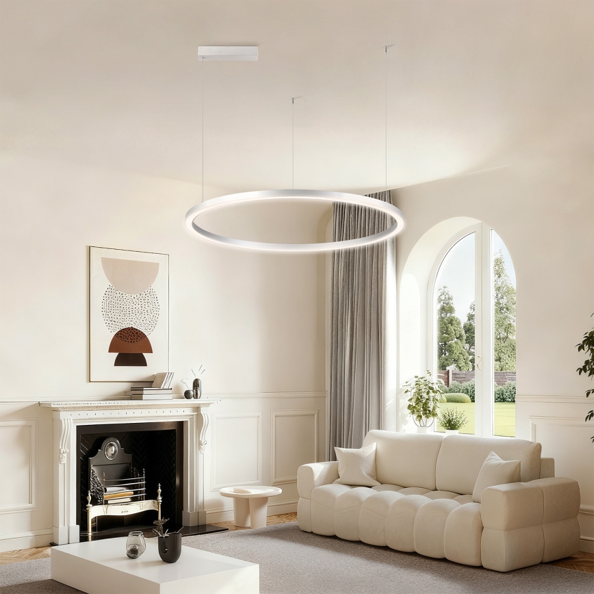 Brilagi - PORTOFINO LED luster na sajli s mogućnošću prigušivanja LED/60W/230V 3000-6000K Ø 80 cm srebrni + daljinski upravljač