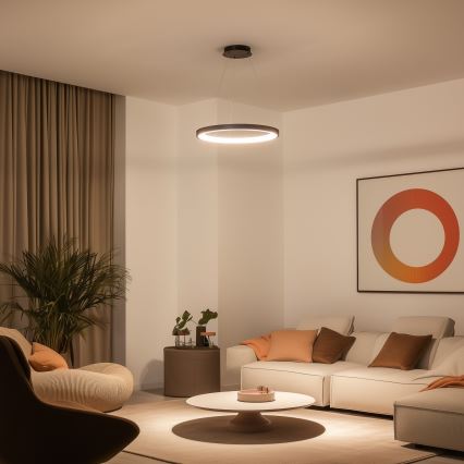 Brilagi - LED luster na sajli s mogućnošću prigušivanja FALCON SLIM LED/42W/230V 3000-6500K Ø 50 cm crna + daljinski upravljač