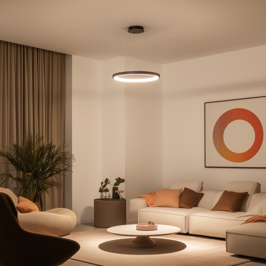 Brilagi - LED luster na sajli s mogućnošću prigušivanja FALCON SLIM LED/42W/230V 3000-6500K Ø 50 cm crna + daljinski upravljač