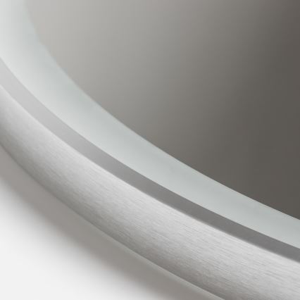 Brilagi - LED kupaonsko ogledalo s mogućnošću prigušivanja, grijačem i LED pozadinskim osvjetljenjem ALU PRO LED/18W/230V Ø 60 cm 3000/4000/6500K IP44 matni krom CRI 90