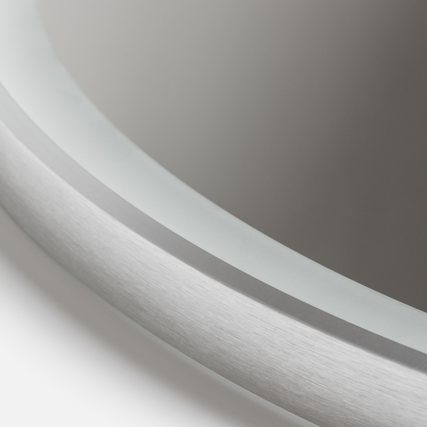 Brilagi - LED kupaonsko ogledalo s mogućnošću prigušivanja, grijačem i LED pozadinskim osvjetljenjem ALU PRO LED/18W/230V Ø 60 cm 3000/4000/6500K IP44 matni krom CRI 90