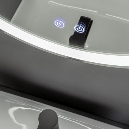 Brilagi - LED kupaonsko ogledalo s mogućnošću prigušivanja, grijačem i LED pozadinskim osvjetljenjem ALU PRO LED/18W/230V Ø 60 cm 3000/4000/6500K IP44 matni krom CRI 90