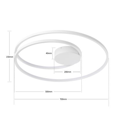 Brilagi - LED prigušiva stropna svjetiljka TWISTER LED/75W/230V 3000-6000K Ø 70 cm bijela + daljinski upravljač