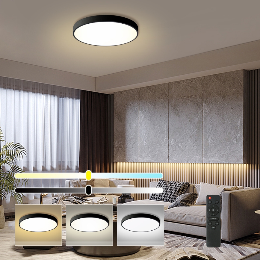 Brilagi - LED Smanjivač stropno svjetlo POOL LED/60W/230V 3000-6000K ø 60 cm crno + daljinsko upravljanje