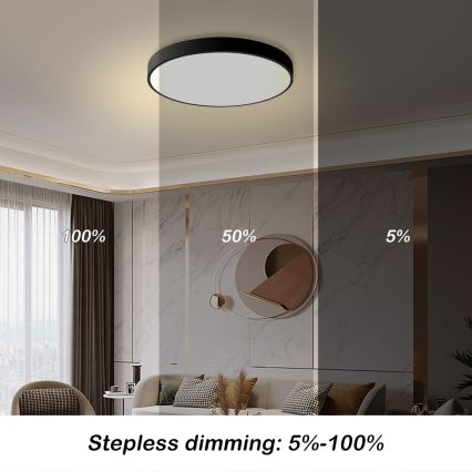 Brilagi - LED Smanjivač stropno svjetlo POOL LED/60W/230V 3000-6000K ø 60 cm crno + daljinsko upravljanje