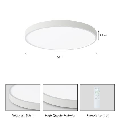 Brilagi - LED stropna svjetiljka s prigušivanjem POOL SMART LED/60W/230V 50 cm 3000-6000K Wi-Fi Tuya + daljinski upravljač bijela