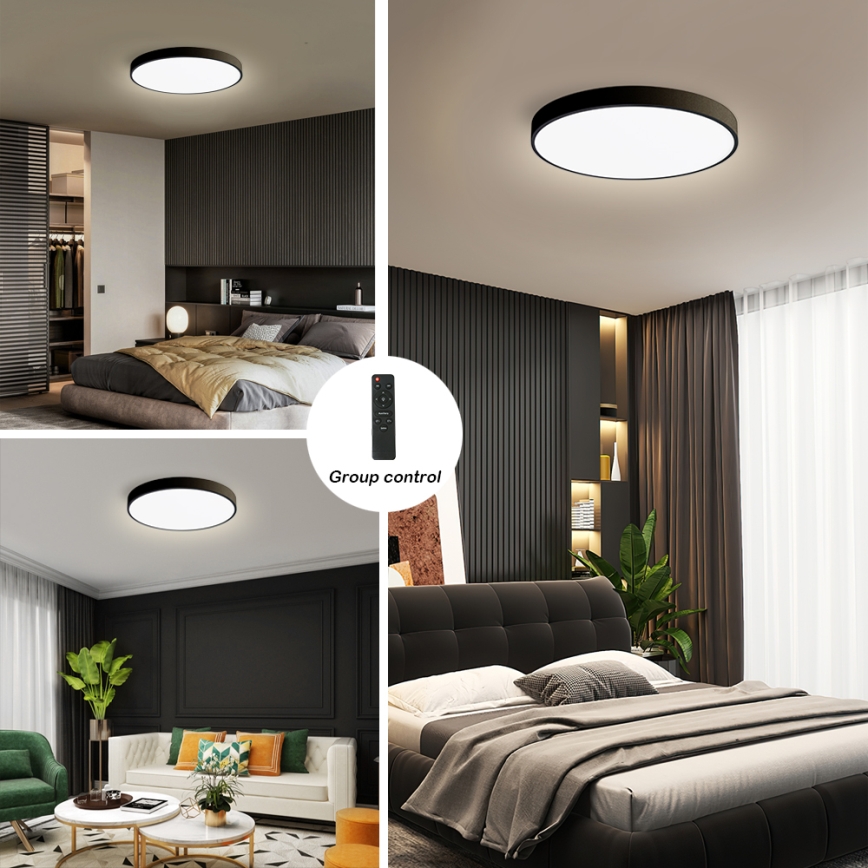 Brilagi - LED stropna svjetiljka s prigušivanjem POOL SMART LED/60W/230V 50 cm 3000-6000K Wi-Fi Tuya + daljinski upravljač crna