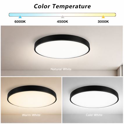 Brilagi - LED stropna svjetiljka s prigušivanjem POOL SMART LED/60W/230V 50 cm 3000-6000K Wi-Fi Tuya + daljinski upravljač crna