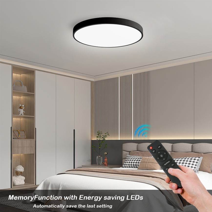 Brilagi - LED stropna svjetiljka s prigušivanjem POOL SMART LED/60W/230V 50 cm 3000-6000K Wi-Fi Tuya + daljinski upravljač crna