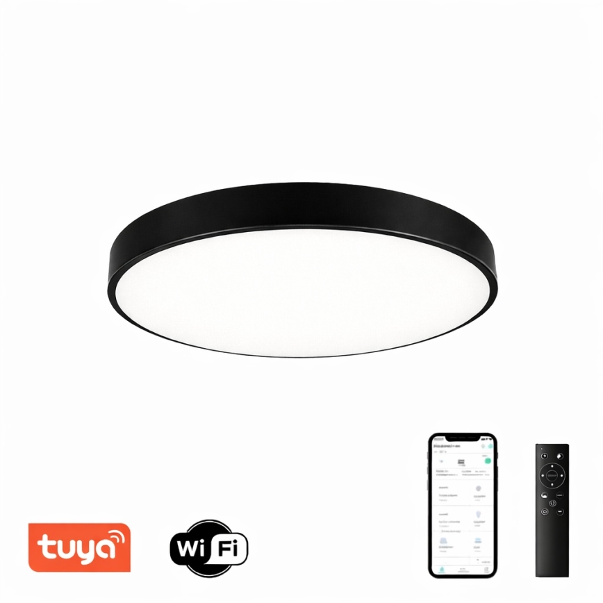 Brilagi - LED stropna svjetiljka s prigušivanjem POOL SMART LED/60W/230V 50 cm 3000-6000K Wi-Fi Tuya + daljinski upravljač crna
