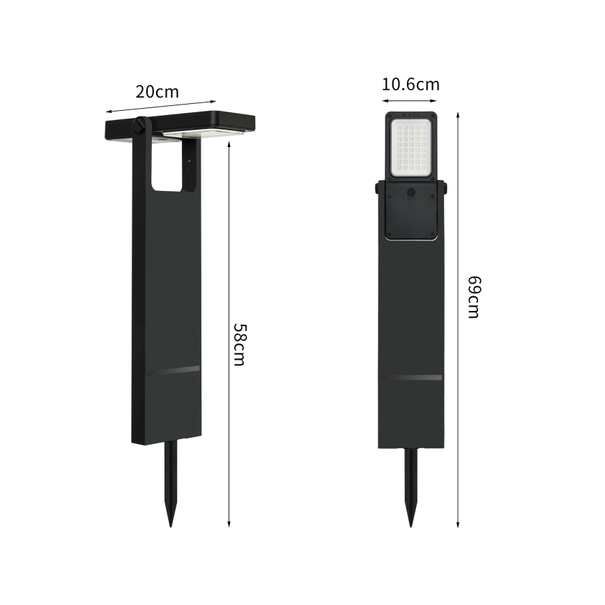 Brilagi - LED solarna lampa SUN SPIKE LED/4W/3,7V 2200 mAh IP44