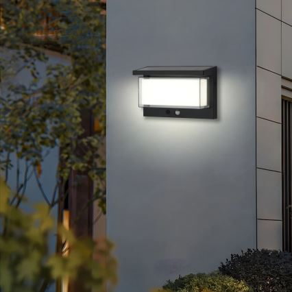 Brilagi - LED Solarna zidna svjetiljka sa senzorom SUNCE LUME LED/10W/3,7V 4000 mAh IP44