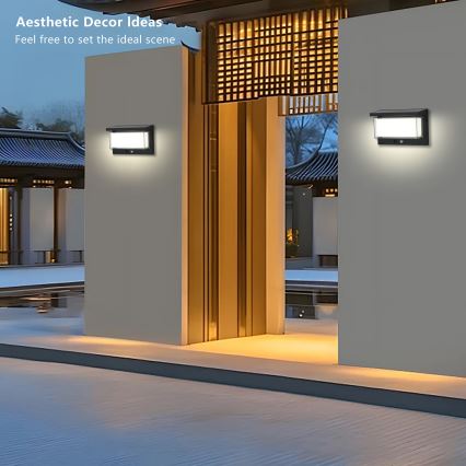Brilagi - LED Solarna zidna svjetiljka sa senzorom SUNCE LUME LED/10W/3,7V 4000 mAh IP44