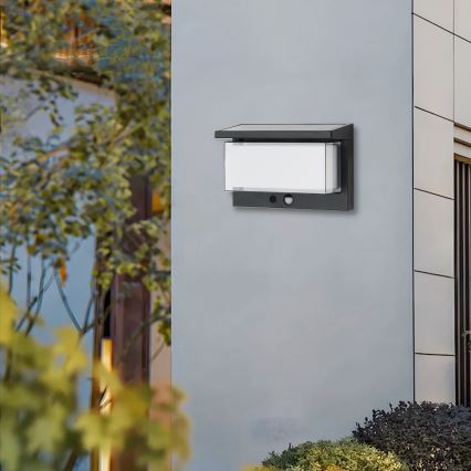 Brilagi - LED Solarna zidna svjetiljka sa senzorom SUNCE LUME LED/10W/3,7V 4000 mAh IP44