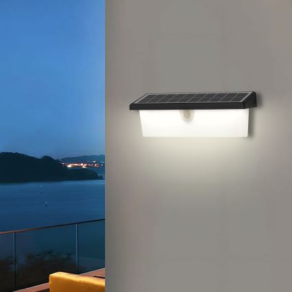 Brilagi - LED Solarna zidna svjetiljka sa senzorom SUNCE RAY LED/6W/3,7V 2200 mAh IP44