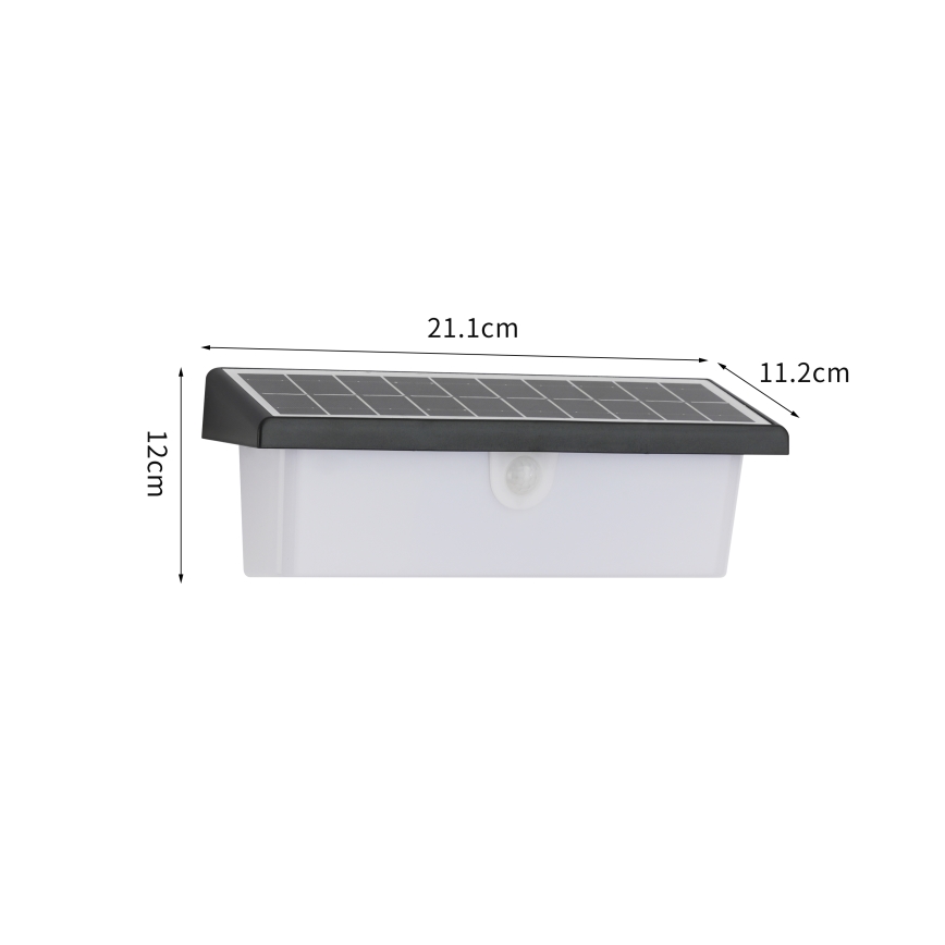 Brilagi - LED Solarna zidna svjetiljka sa senzorom SUNCE RAY LED/6W/3,7V 2200 mAh IP44