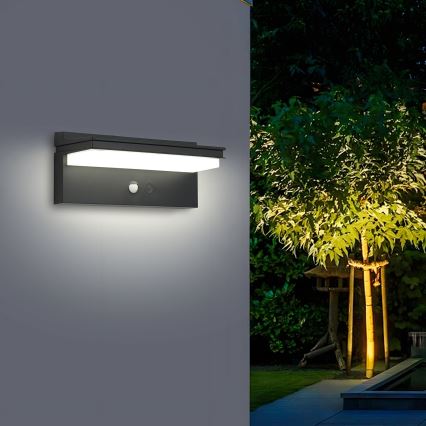 Brilagi - LED Solarna zidna svjetiljka sa senzorom SUNCE SENSE LED/10W/3,7V 4000 mAh IP44