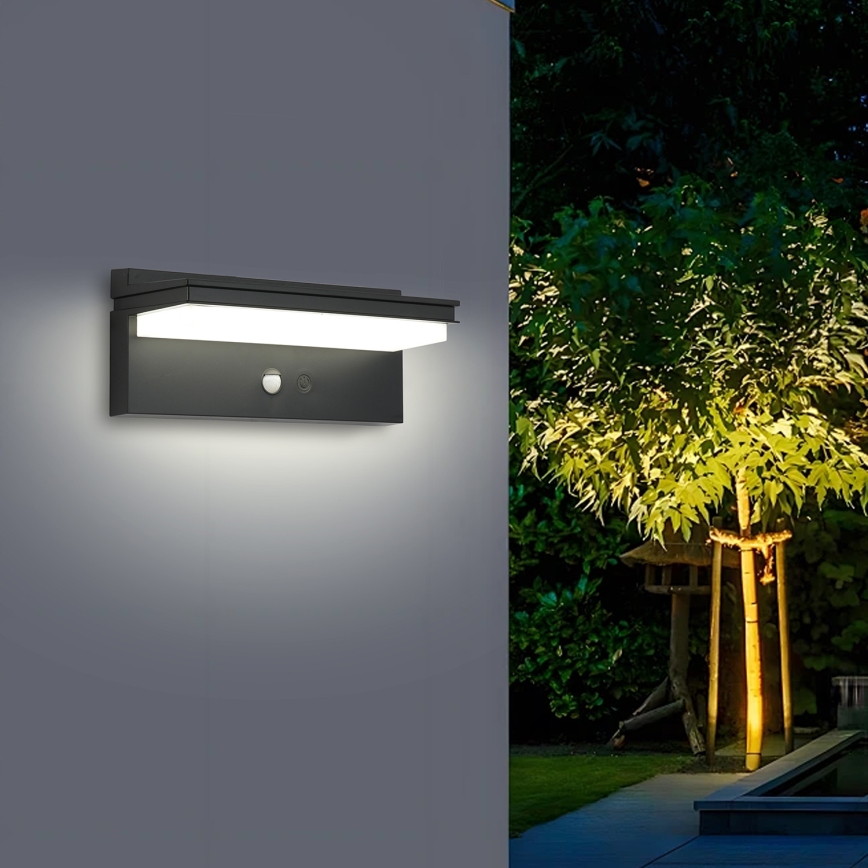Brilagi - LED Solarna zidna svjetiljka sa senzorom SUNCE SENSE LED/10W/3,7V 4000 mAh IP44
