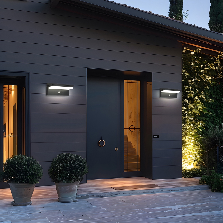 Brilagi - LED Solarna zidna svjetiljka sa senzorom SUNCE SENSE LED/10W/3,7V 4000 mAh IP44