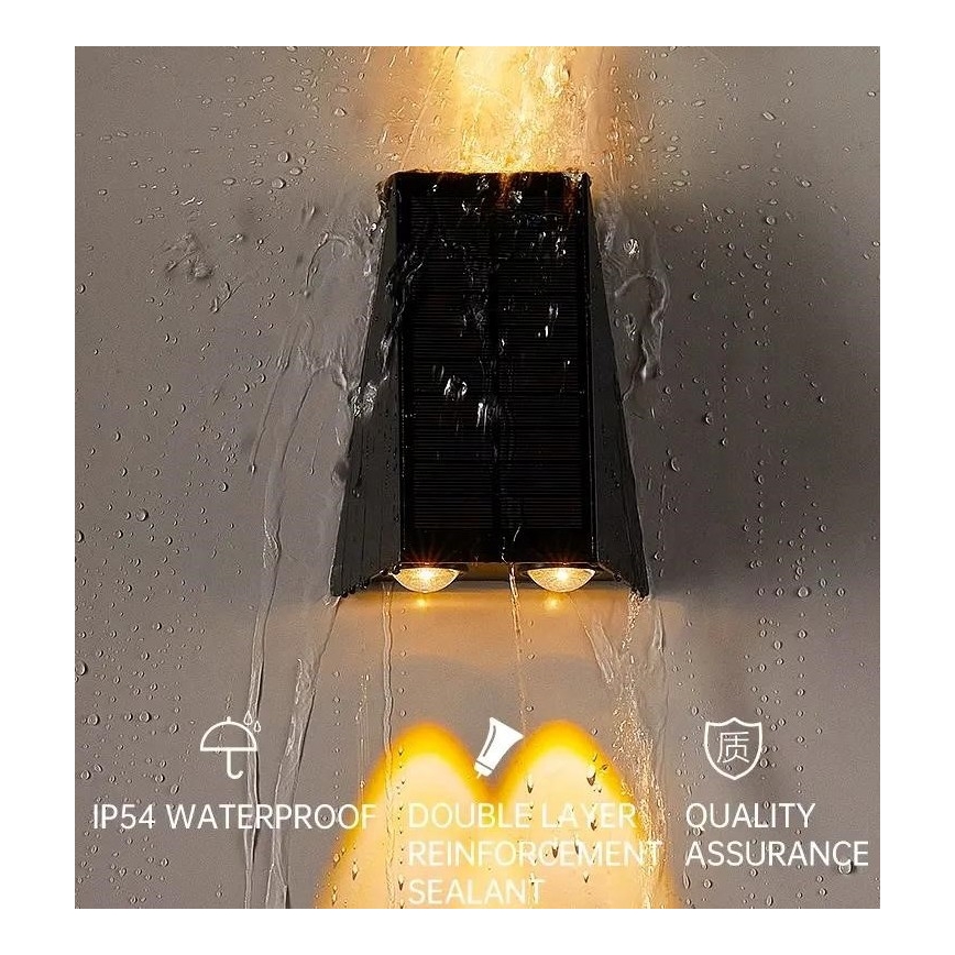 Brilagi - LED Solarna zidna svjetiljka PYRAMID LED/2W/3,2V 1300 mAh IP54