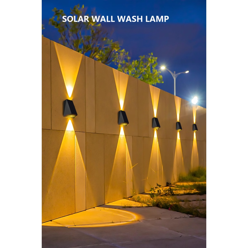 Brilagi - LED Solarna zidna svjetiljka PYRAMID LED/2W/3,2V 1300 mAh IP54