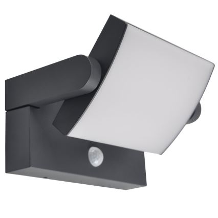 Brilagi - LED Solarna zidna svjetiljka sa senzorom za pokret i dan/noć ANKLE LED/10W/3,7V 3000 mAh 3000K IP65 antracit