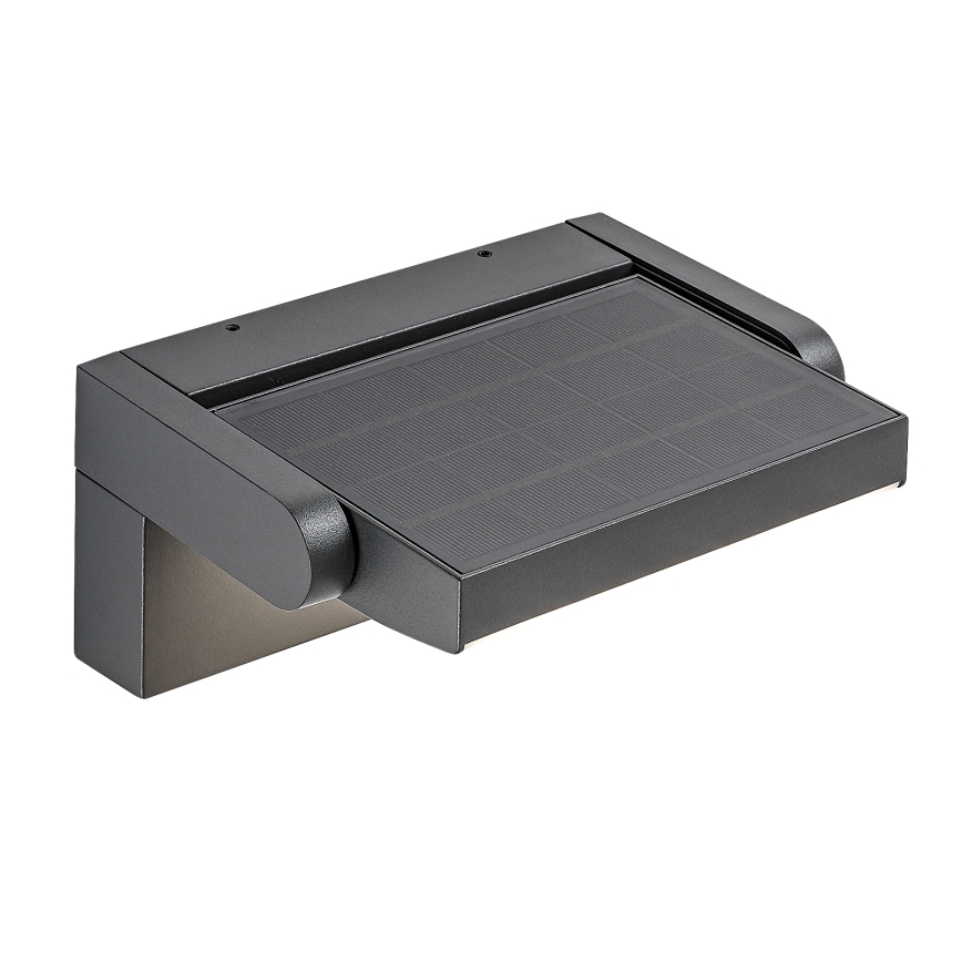 Brilagi - LED Solarna zidna svjetiljka sa senzorom za pokret i dan/noć ANKLE LED/10W/3,7V 3000 mAh 3000K IP65 antracit