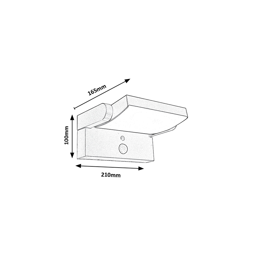 Brilagi - LED Solarna zidna svjetiljka sa senzorom za pokret i dan/noć ANKLE LED/10W/3,7V 3000 mAh 3000K IP65 antracit