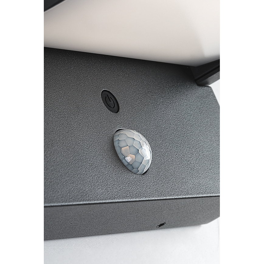 Brilagi - LED Solarna zidna svjetiljka sa senzorom za pokret i dan/noć ANKLE LED/10W/3,7V 3000 mAh 4000K IP65 antracit