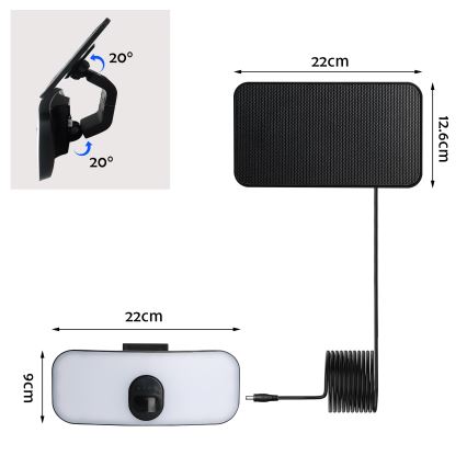 Brilagi - LED Solarna zidna svjetiljka sa senzorom ROOF LED/13W/5V 4000 mAh IP65