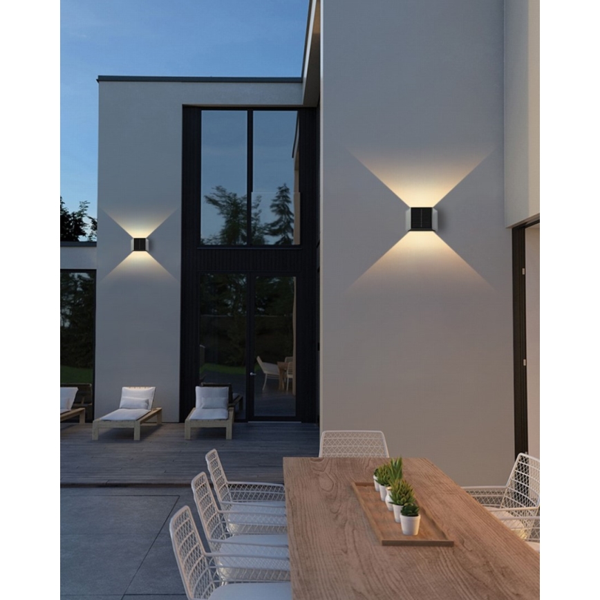 Brilagi - LED Solarna zidna svjetiljka sa senzorom SOLAR CUBE LED/2W/3,2V 1300 mAh IP54