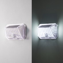 Brilagi - LED Solarna zidna svjetiljka sa senzorom WALLIE LED/0,85W/3,7V 6500K IP65 srebrna
