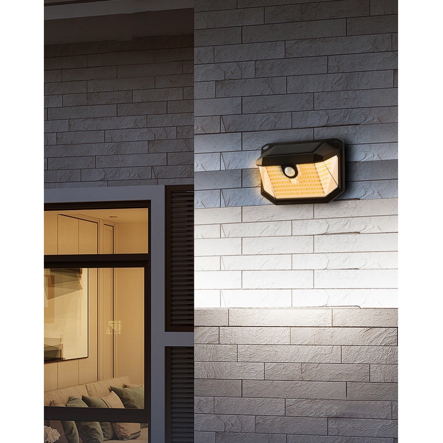 Brilagi - LED Solarna zidna svjetiljka sa senzorom WALLIE LED/4W/5,5V 1200 mAh 3000K IP65