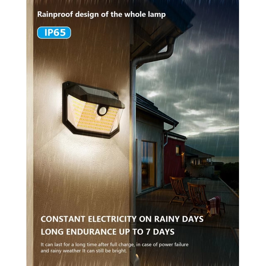 Brilagi - LED Solarna zidna svjetiljka sa senzorom WALLIE LED/4W/5,5V 1200 mAh 3000K IP65